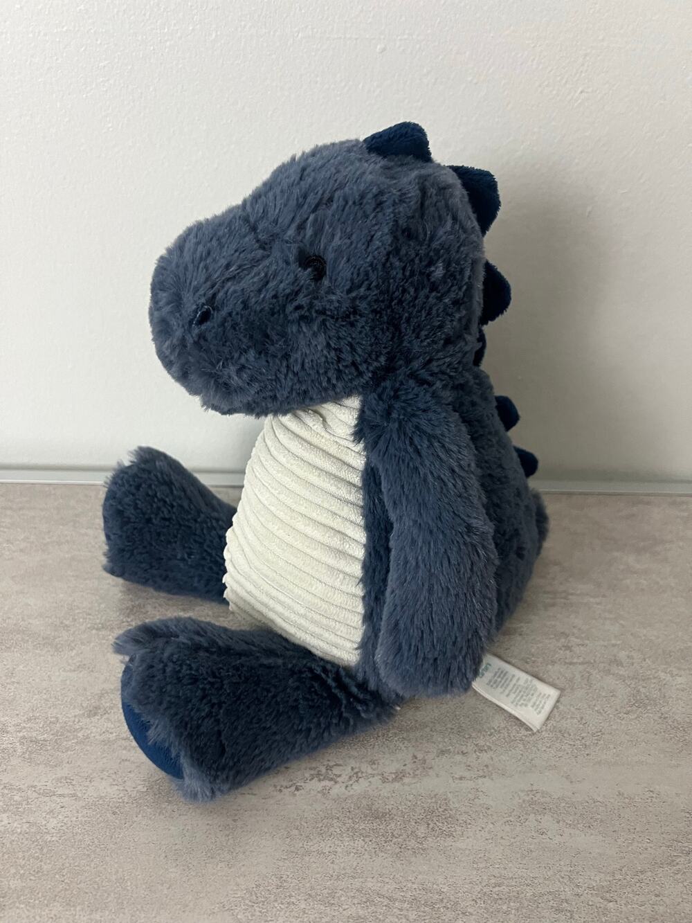 Carter's Carters Just One You Dark Blue Ribbed Dinosaur Soft Plush 12" Corduroy